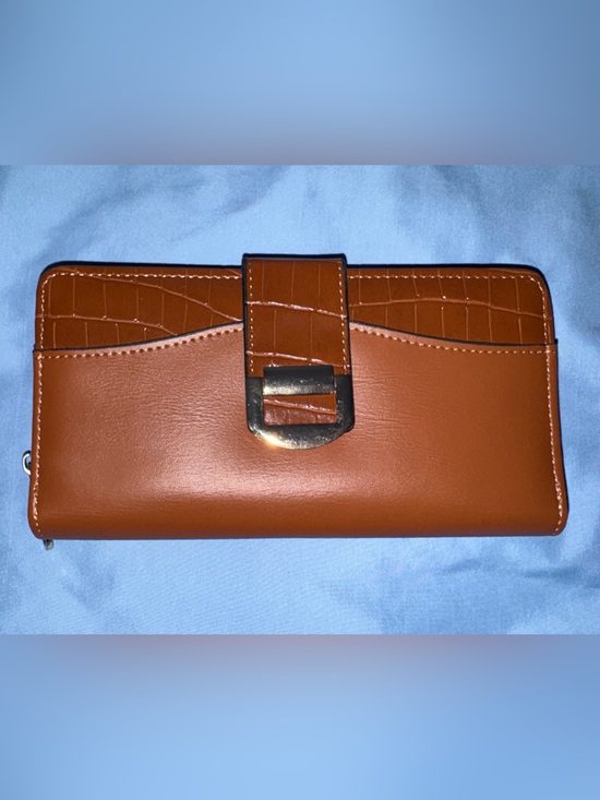 Handbags - Tan Faux Leather Buckle Wallet